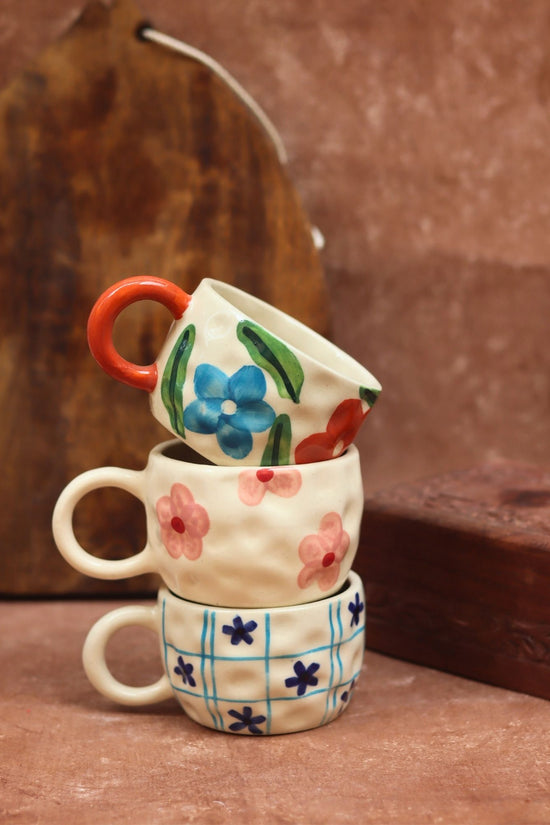 Set of 3 - Charming Bloom Mugs with premium quality material