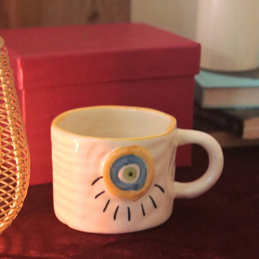 handmade Abstract Evil eye mug in a Gift Box