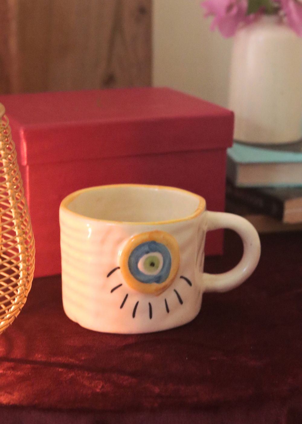handmade Abstract Evil eye mug in a Gift Box