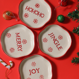 handmade christmas dessert plate made by ceramic