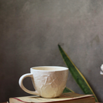 handmade cream textured mug 