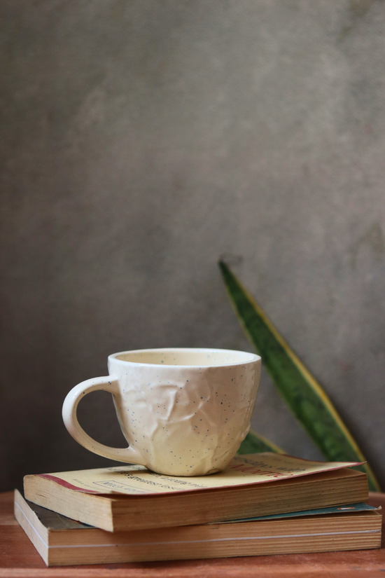 handmade cream textured mug 