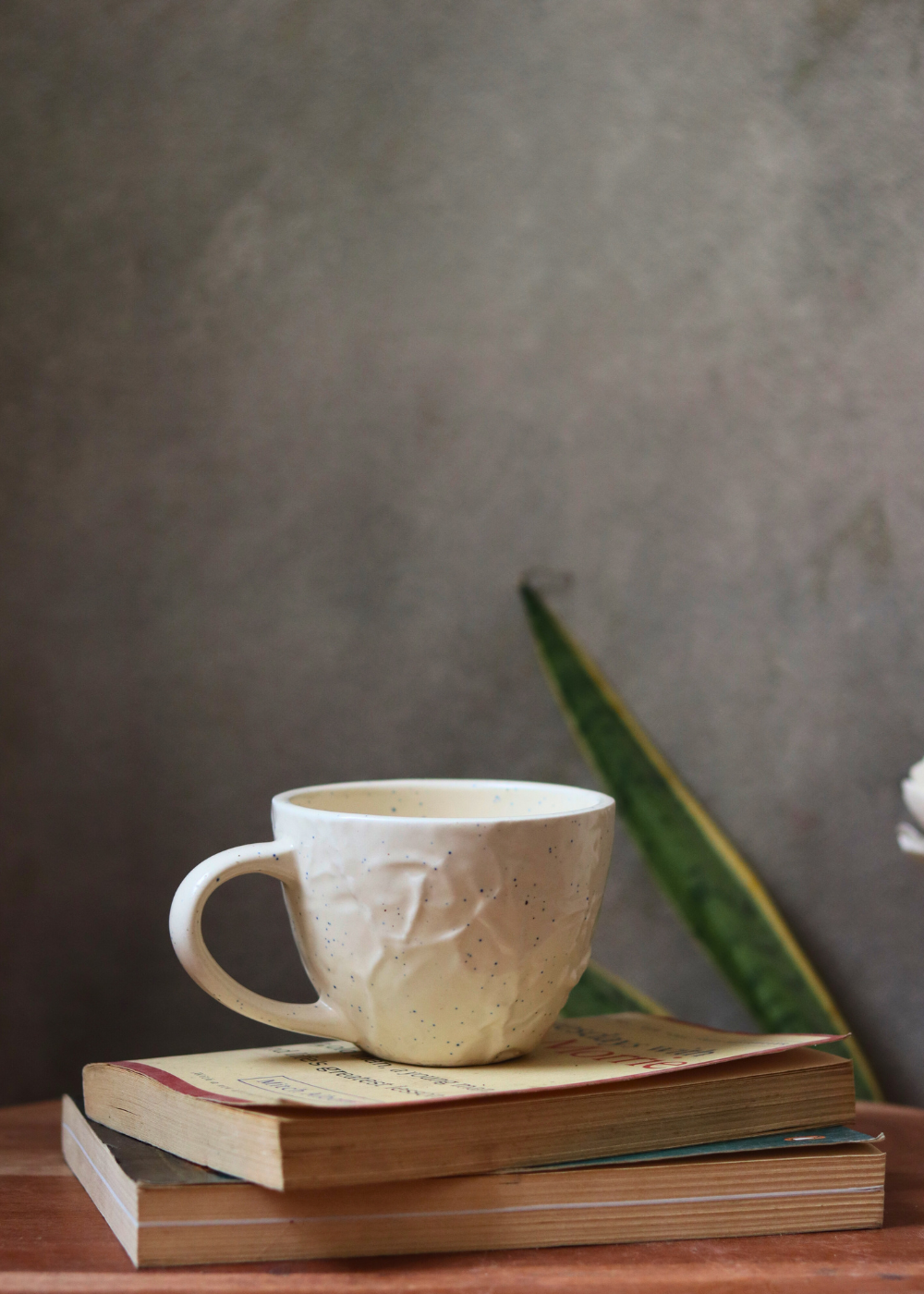 handmade cream textured mug 
