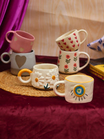 Handmade Set of 6 Berry & Bloom Love Mugs (for the price of 5)
