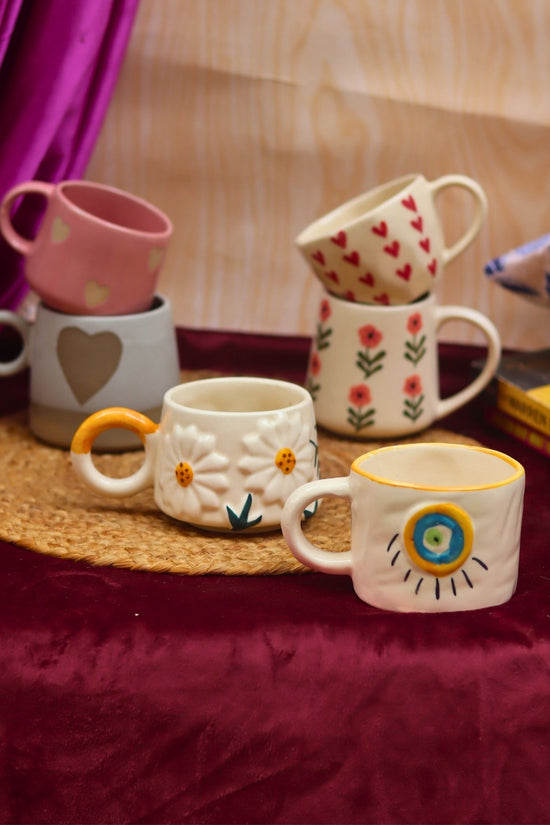 Handmade Set of 6 Berry & Bloom Love Mugs (for the price of 5)