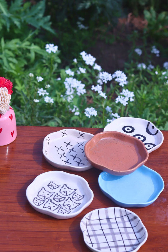 Handmade Set of 6 Mealtime Handmade dessert plate (for the price of 5)