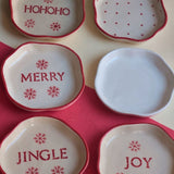 Set of 6 Merry & Bright Dessert Plates (for the price of 5) handmade in india