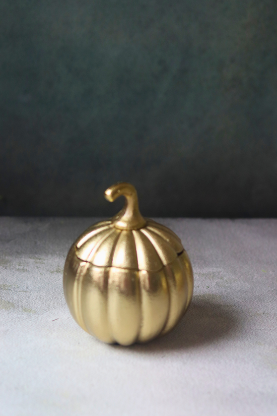 Brass pumpkin jar with lid handmade 
