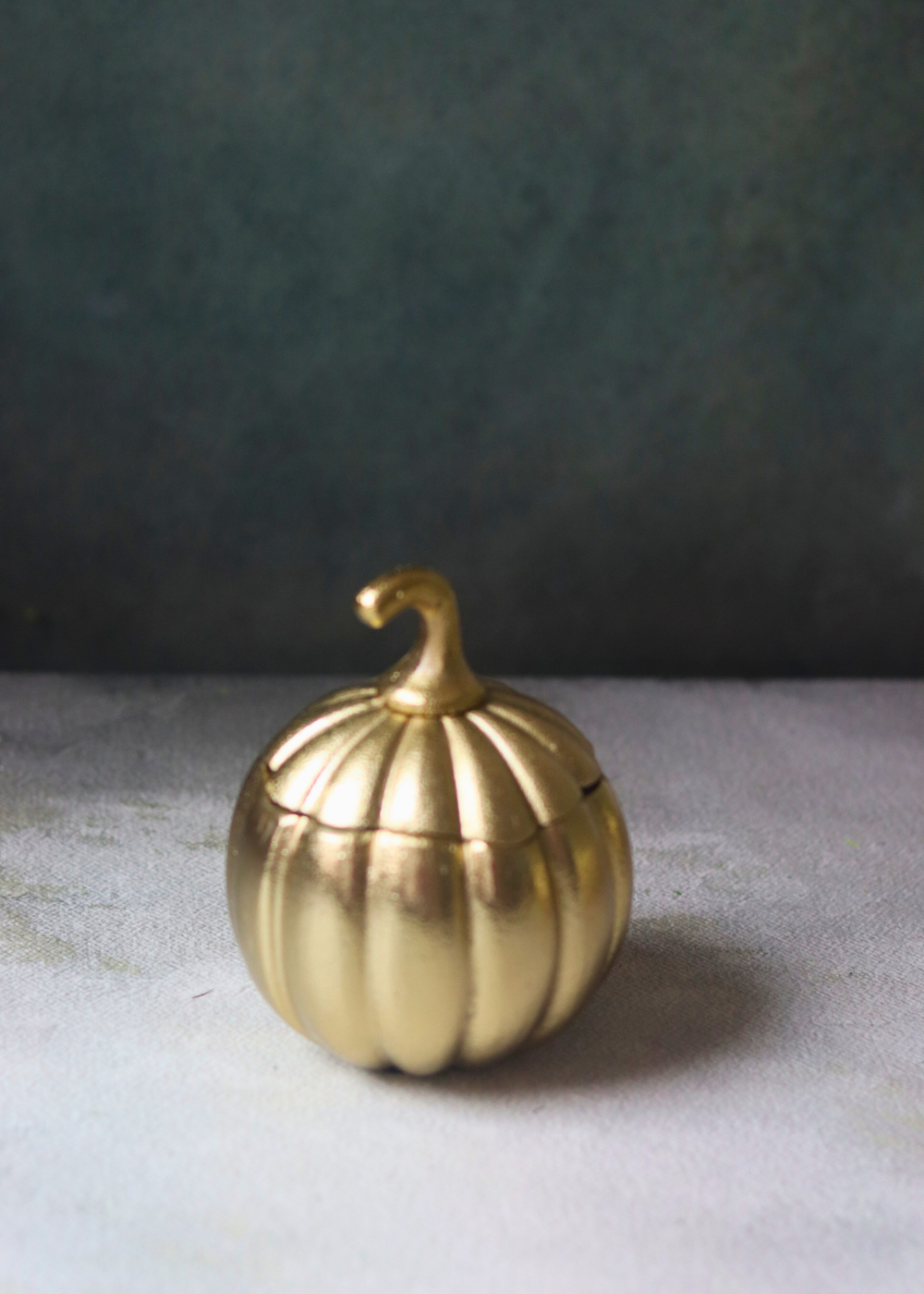 Brass pumpkin jar with lid handmade 