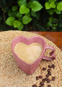 Handmade dusty pink heart mug