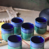 Blue & green ceramic drinkware kulhads 
