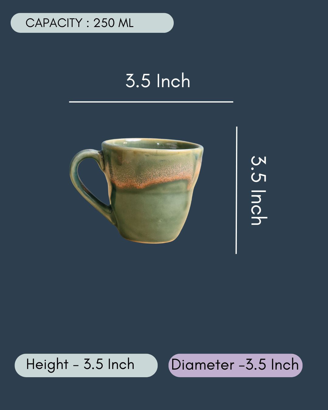 Teal Moulded Coffee Mug
