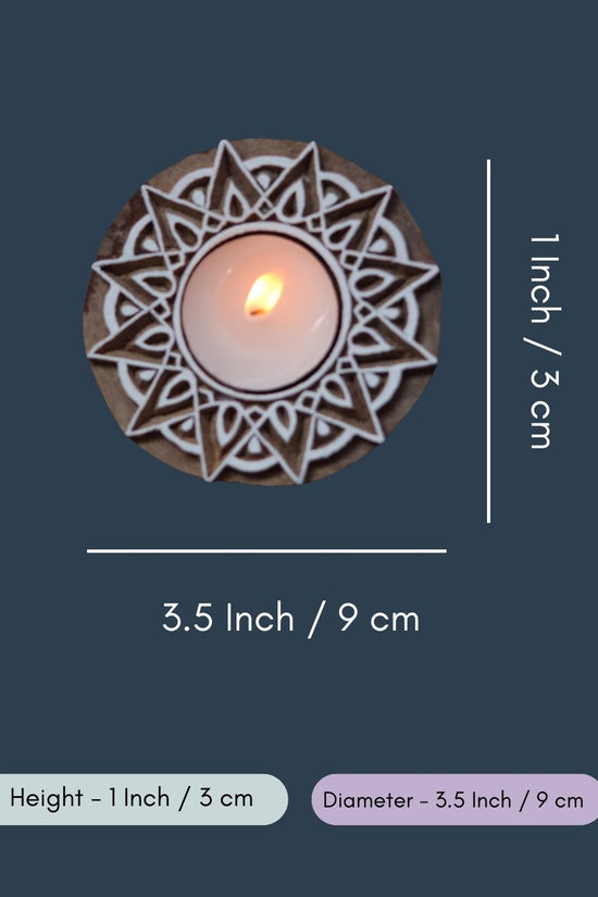 Wooden Mandala Tea Light Holder