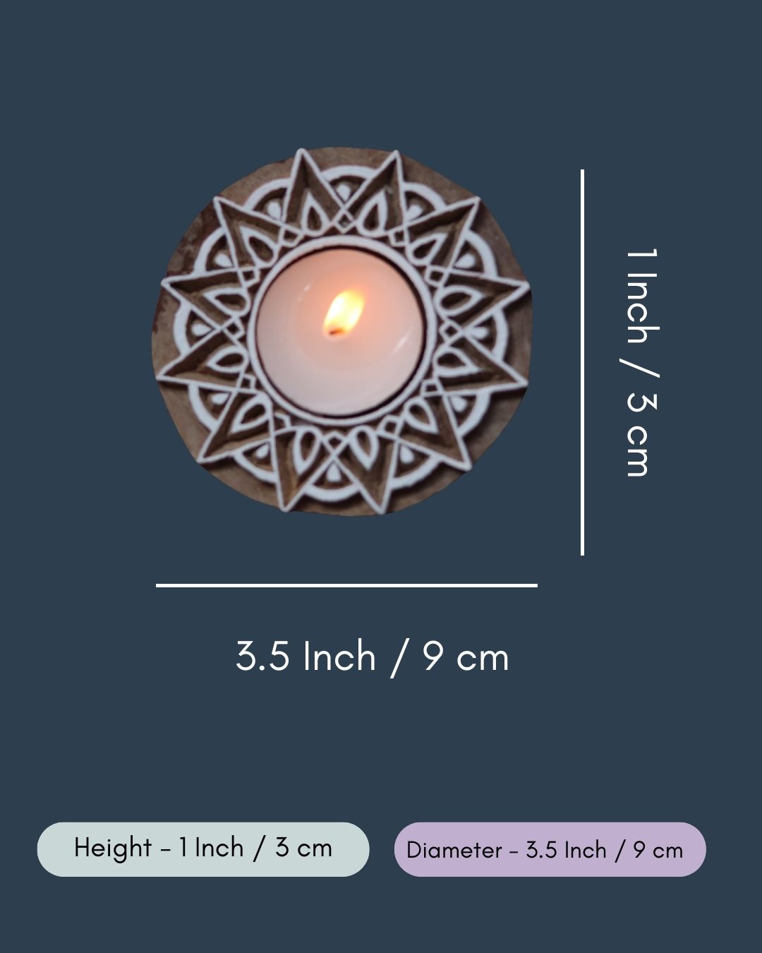 Wooden Mandala Tea Light Holder