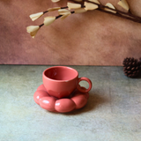 Rust Sunflower Cup & Saucer