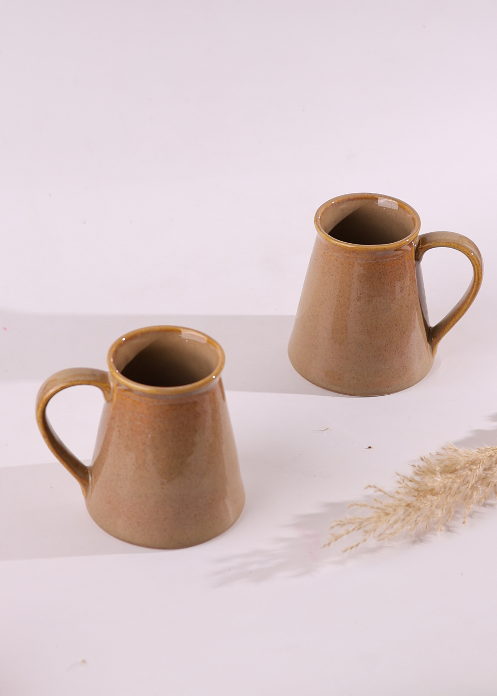 Handmade ceramic brown coffee mug 
