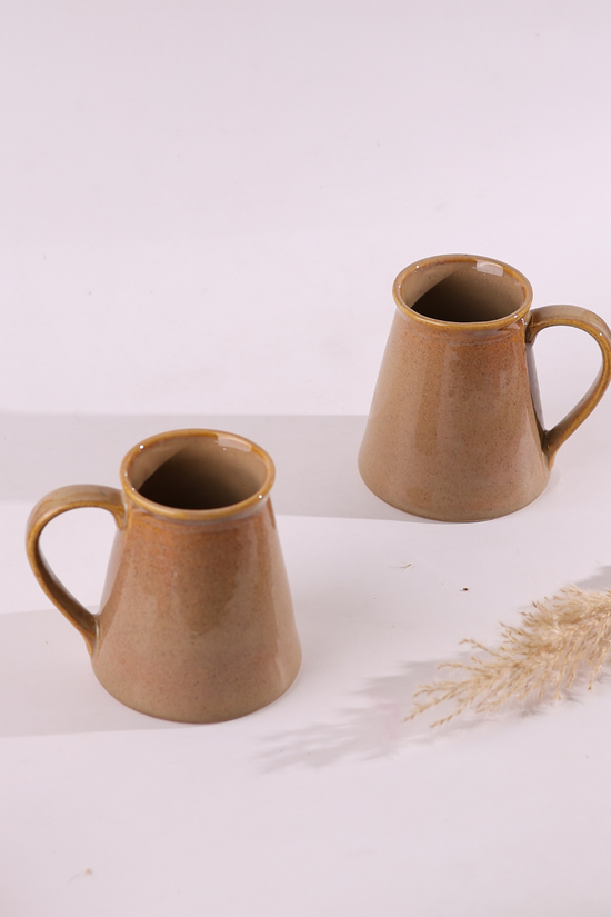 Handmade ceramic brown coffee mug 
