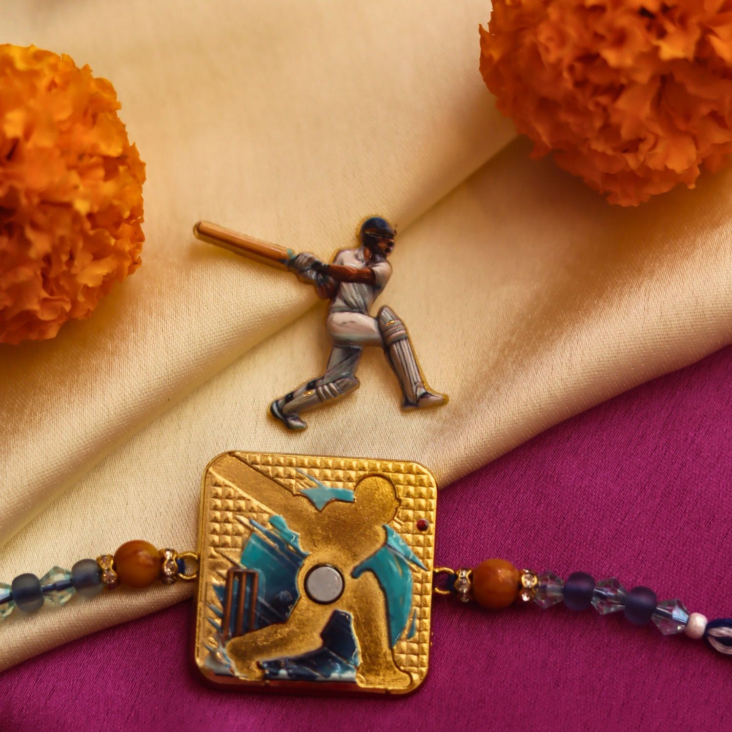 ⁠Batsman Rakhi with premium quality material