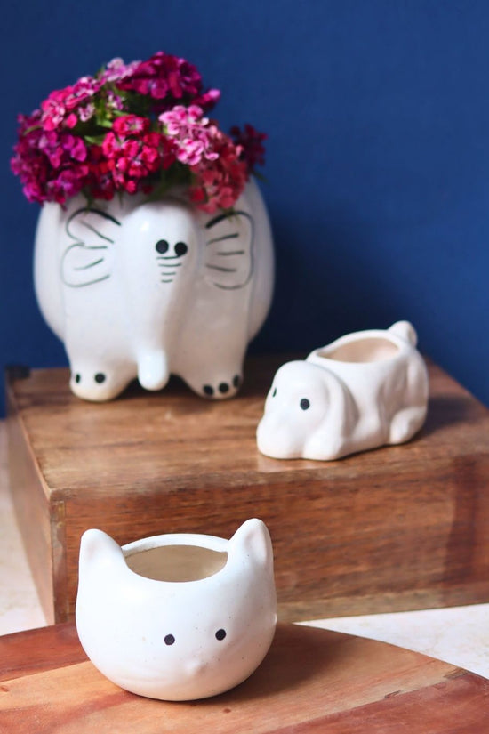 handmade Set of 3 - Ivory Bliss Planters