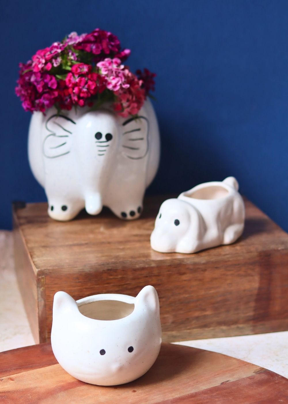 handmade Set of 3 - Ivory Bliss Planters
