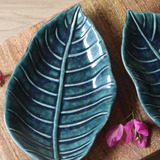 Handmade ceramic leaf platter 