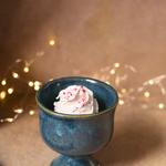 metallic blue ice cream goblet made by ceramic 