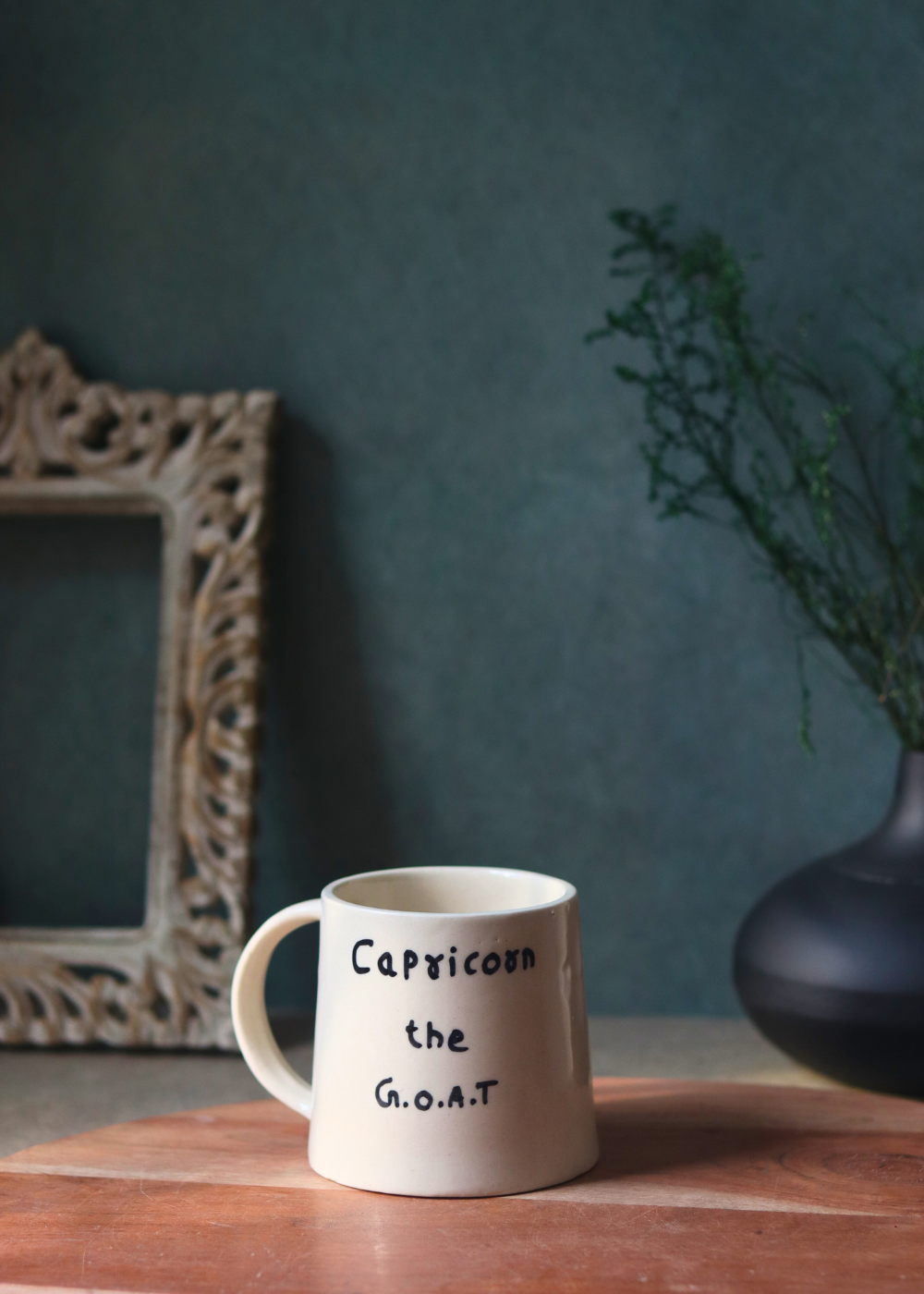 Stunning handmade coffee mug black & white 
