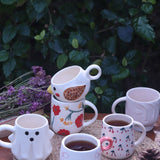 Set of 6 Bloom & Grow Mugs Combo ( for the price of 5) handmade in india