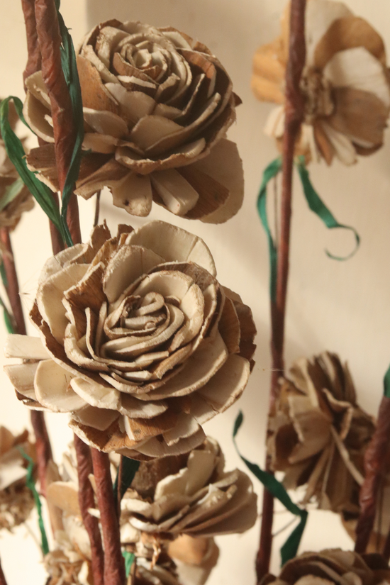 Dried Sola Brown Rose Flower Bouquet