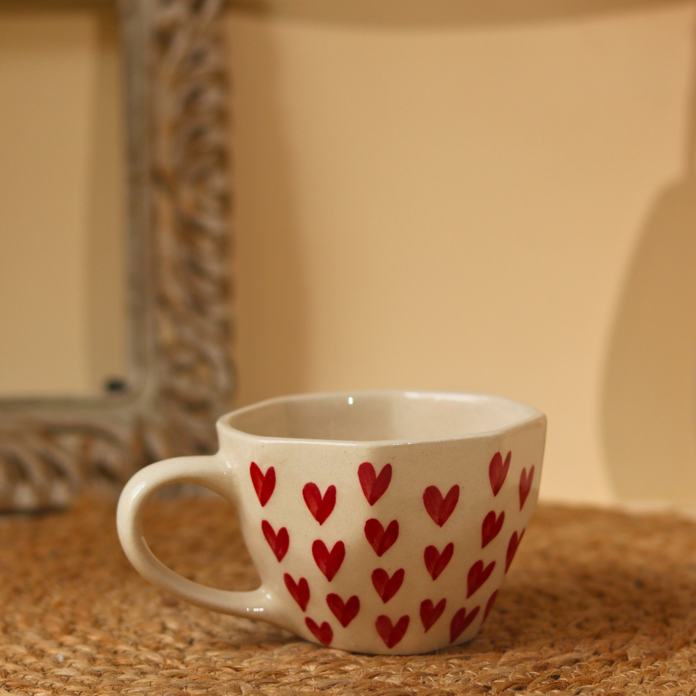 Handmade heart mug