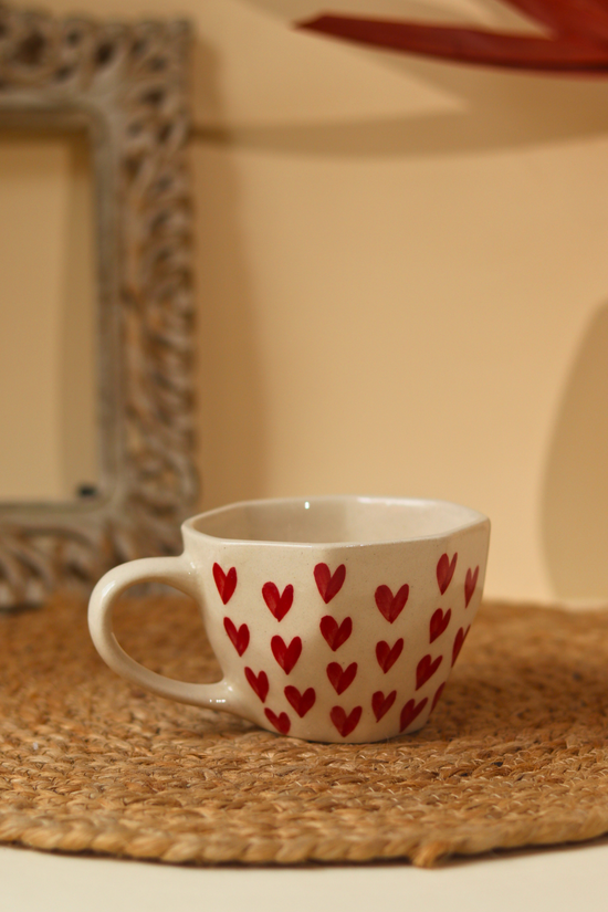 Handmade heart mug