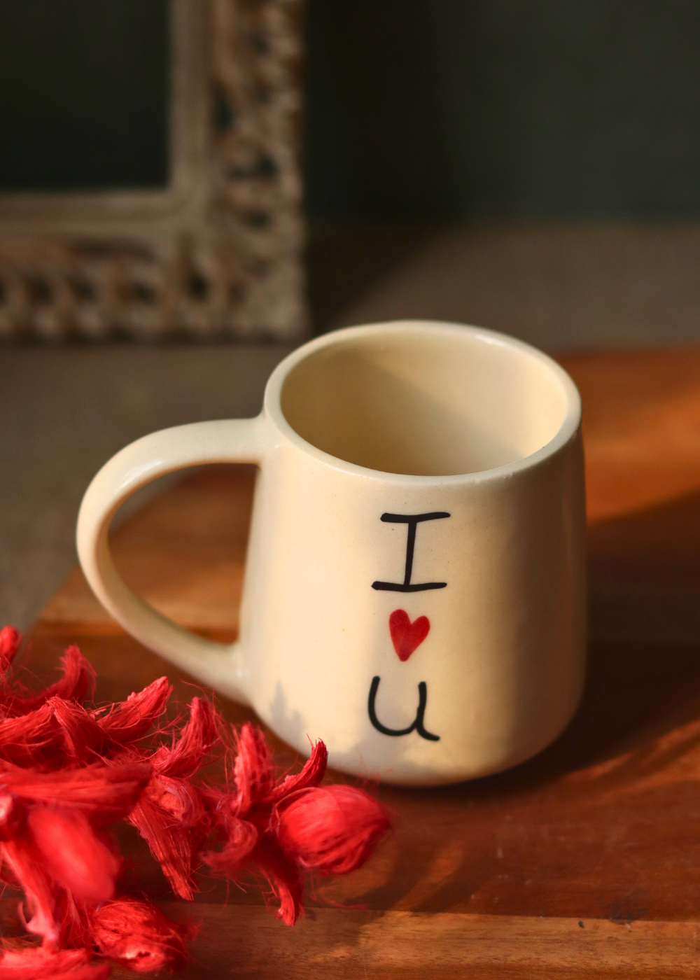 Drinkware ceramic coffee mug quoted I heart you 