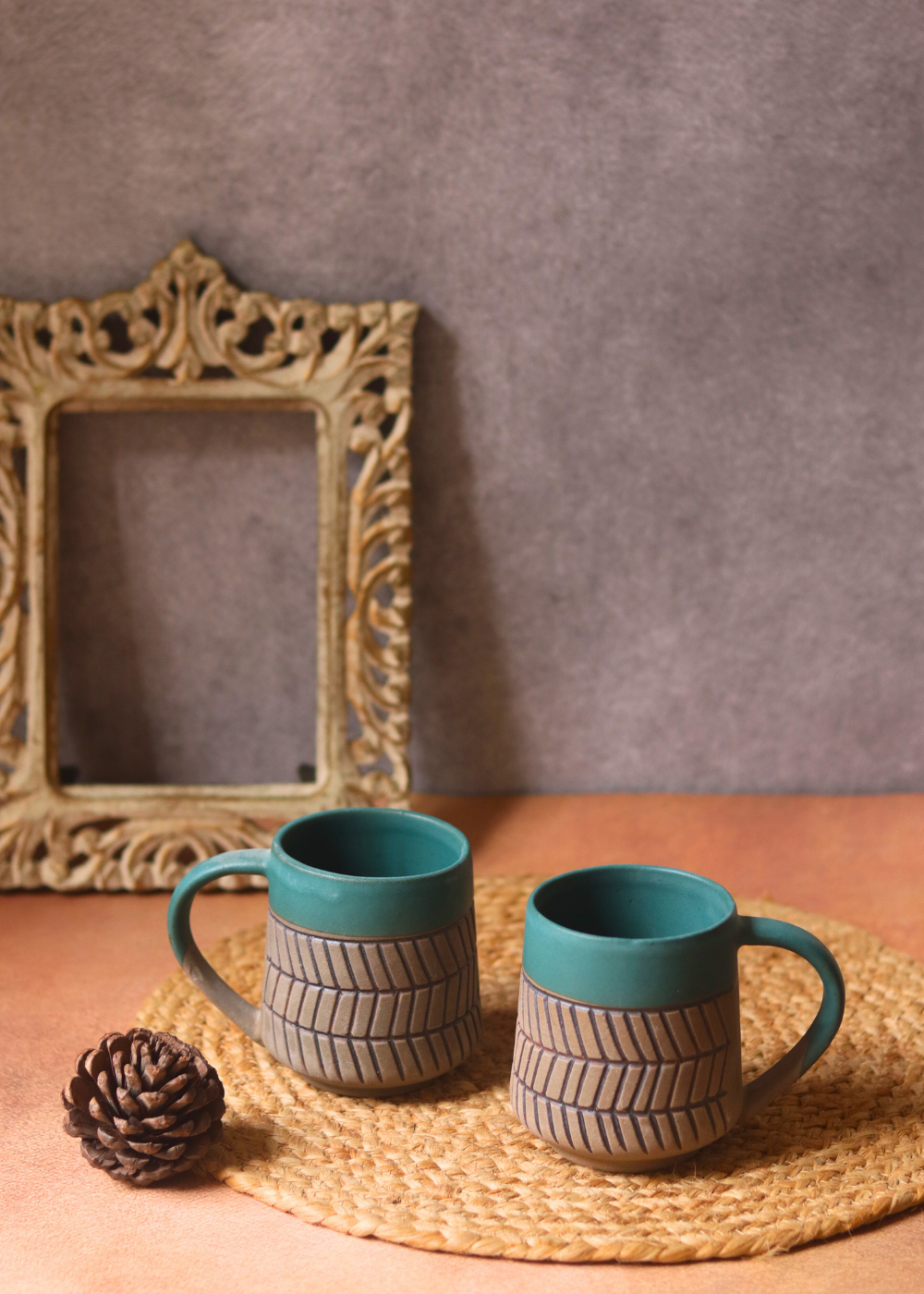 Drinkware teal chevron coffee mugs 