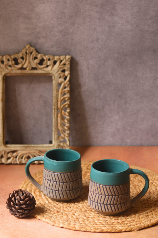 Drinkware teal chevron coffee mugs 