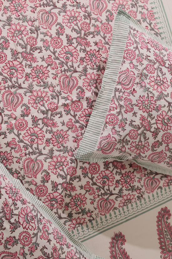 Handcrafted block printed bedsheet