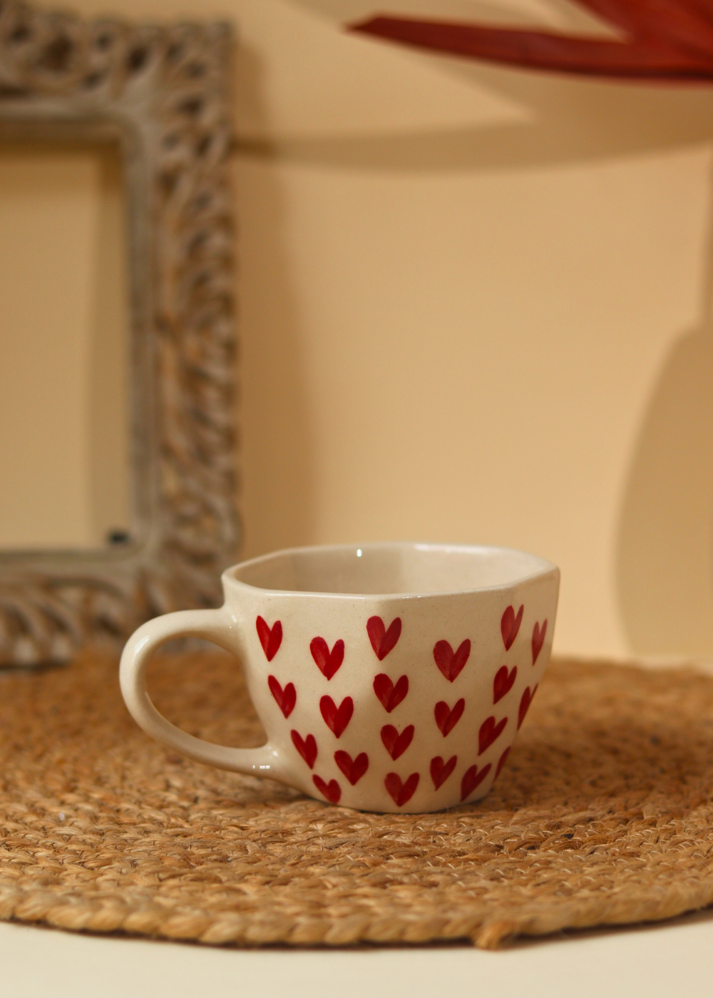 Handmade heart mug