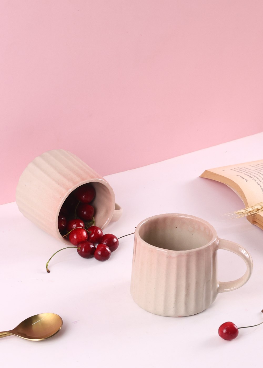 Pink ombre ceramic mugs 