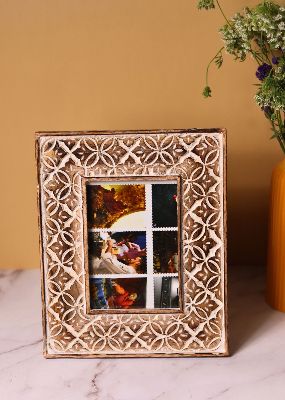 rustic white floral wooden frame & rustic grey wooden frame made by premium wood