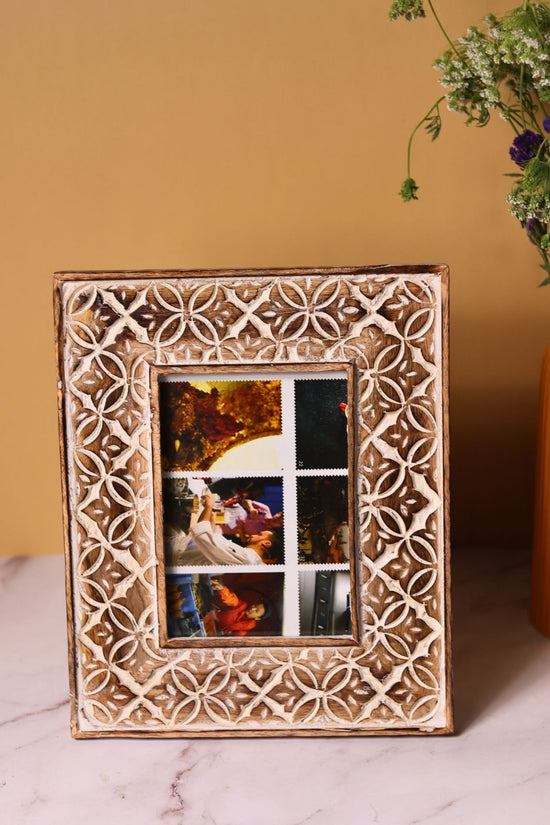 rustic white floral wooden frame & rustic grey wooden frame made by premium wood