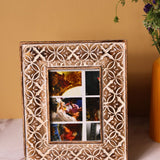 Rustic White Floral & Rustic Grey Wooden Frame - Combo Pack