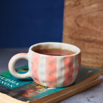 Striped Heart Mug made by ceramic