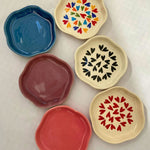 Set of 6 Heart & Neutral Dessert Plate (for the price of 5) made by ceramic
