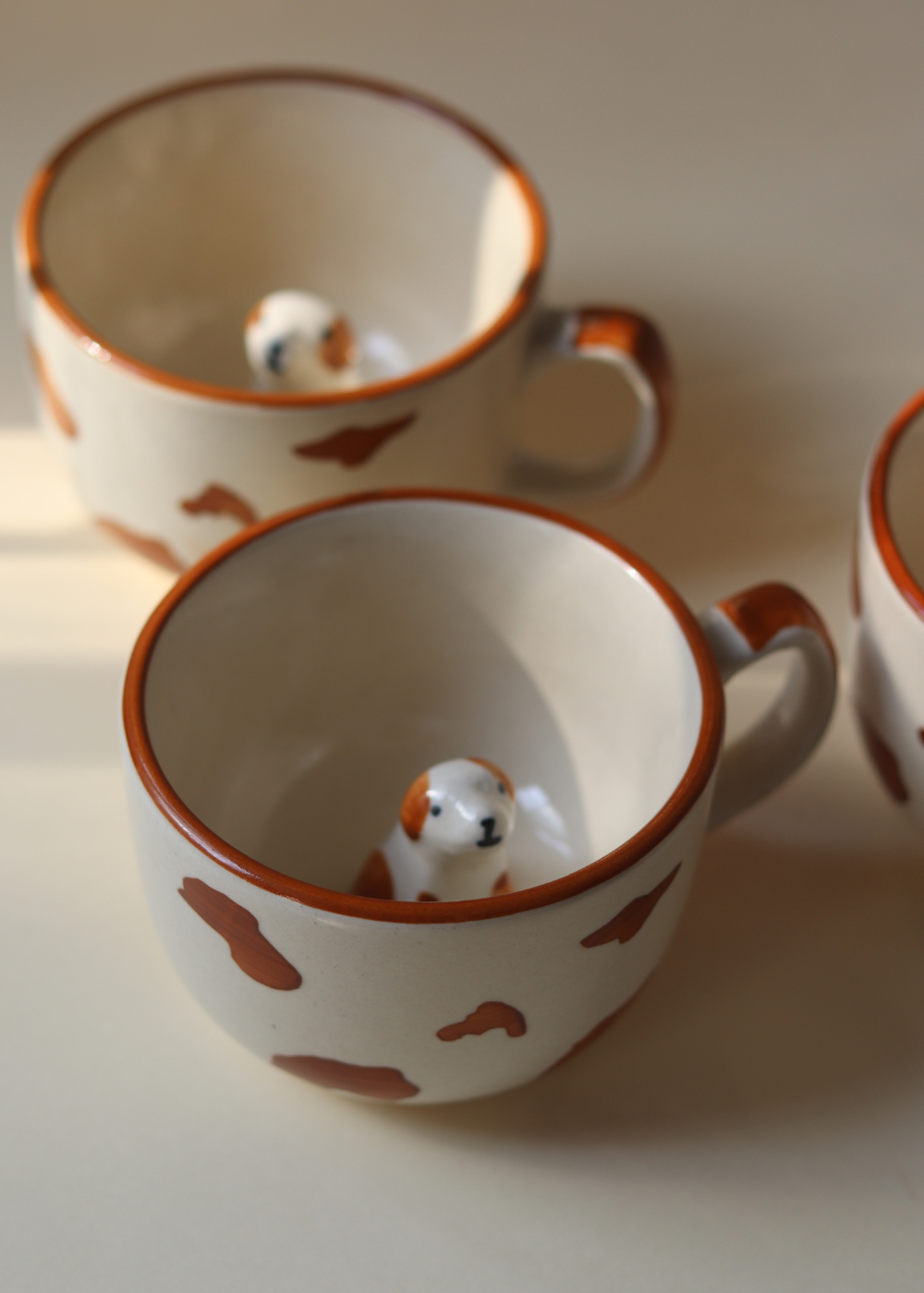 Handmade ceramic dog mug 
