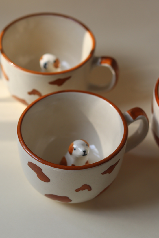 Handmade ceramic dog mug 