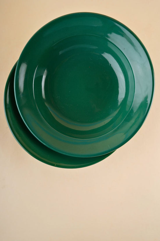 sea green pasta plate with green color
