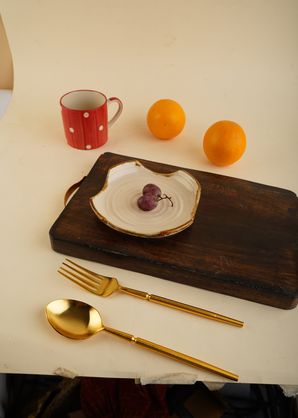 Handmade ceramic dessert plate 