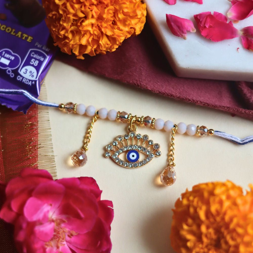 Evil Eye Embellished Bhabhi Rakhi for your special brother