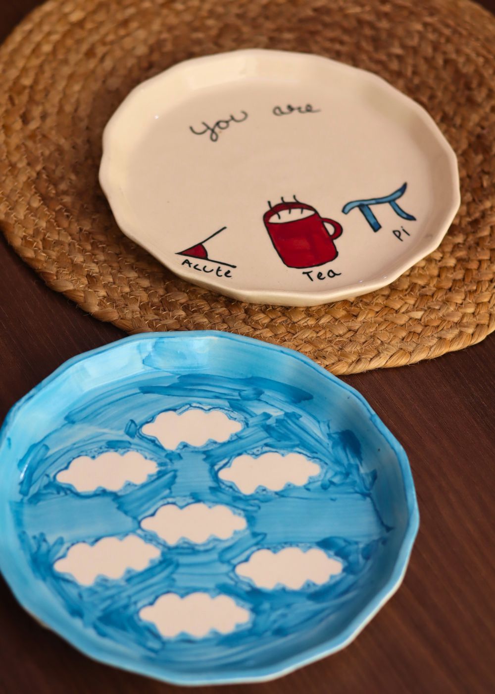 Cloud & Cutie pie Plate handmade in India