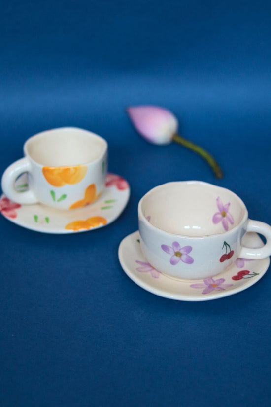 Floral Bloom & Cherry Fields Cup & Saucer with premium quality material