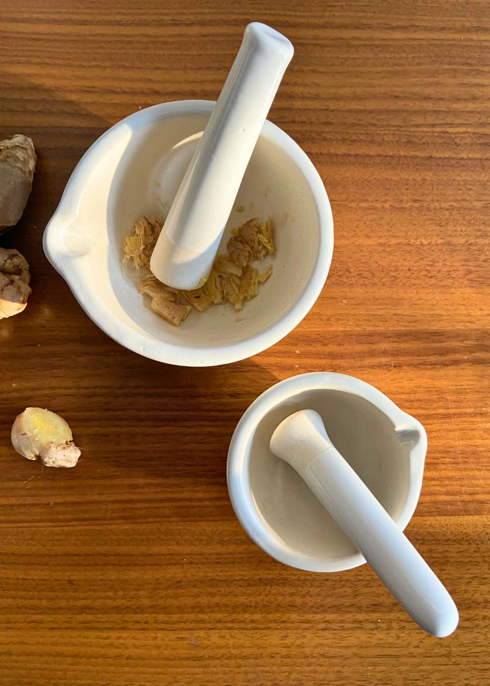 set of two mortar & pestle  combo